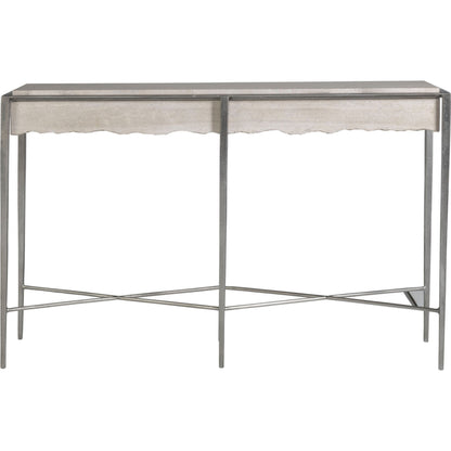 Everest Console by Artistica Home in silver leaf. Made from unique in a transitional style.