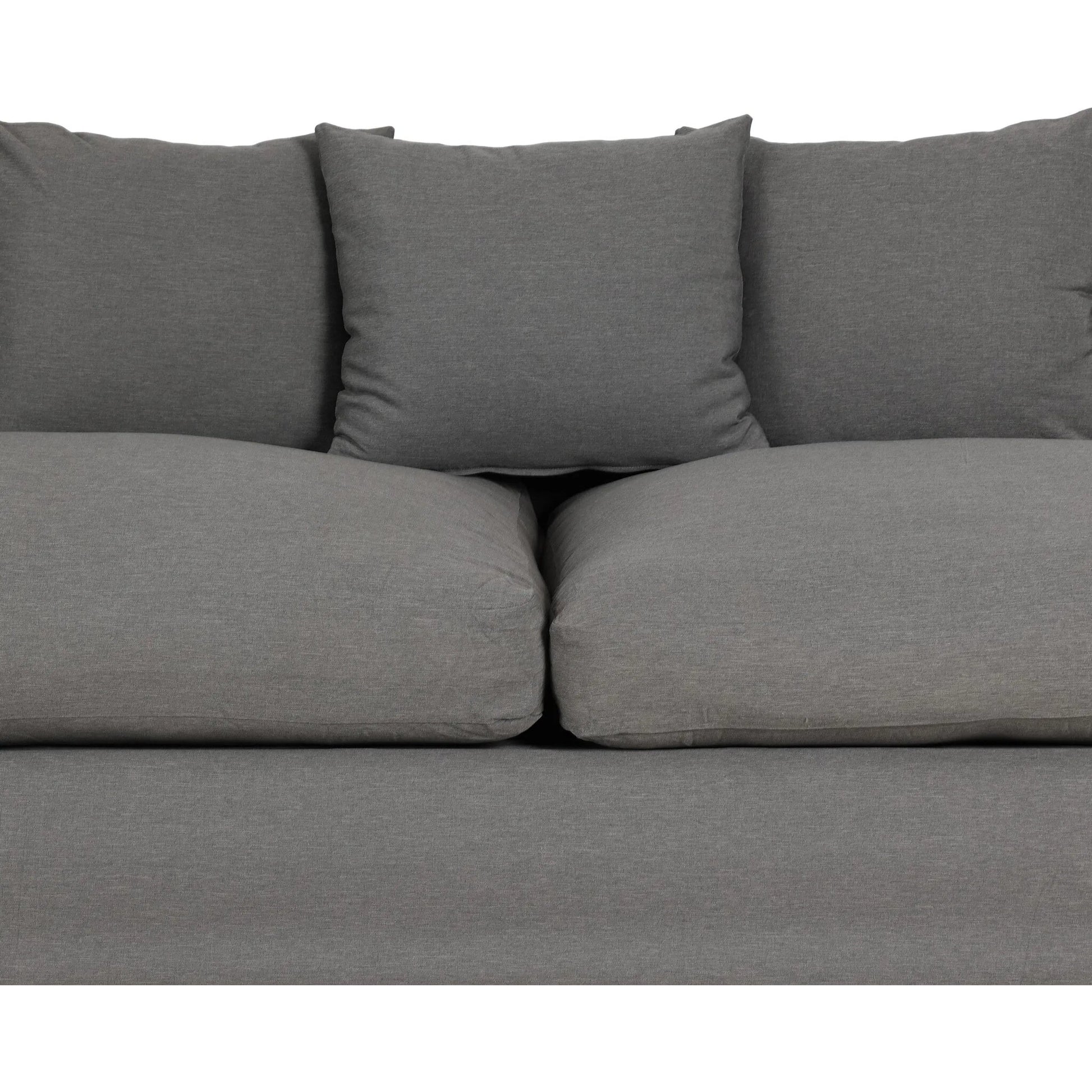 Dade Outdoor Sofa by Four Hands. Made from 100% olefin, aluminum, 91% polyurethane foam pad, 9% polyester fiber batting in a modern style.