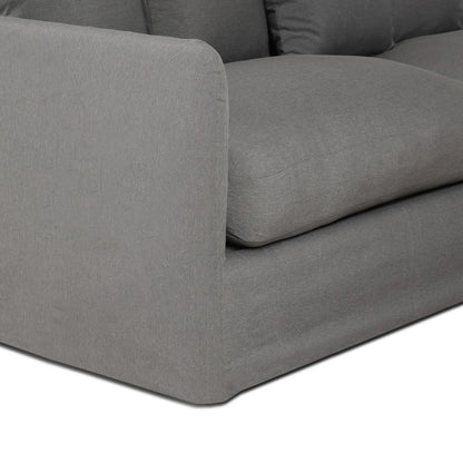 Dade Outdoor Sofa by Four Hands. Made from 100% olefin, aluminum, 91% polyurethane foam pad, 9% polyester fiber batting in a modern style.