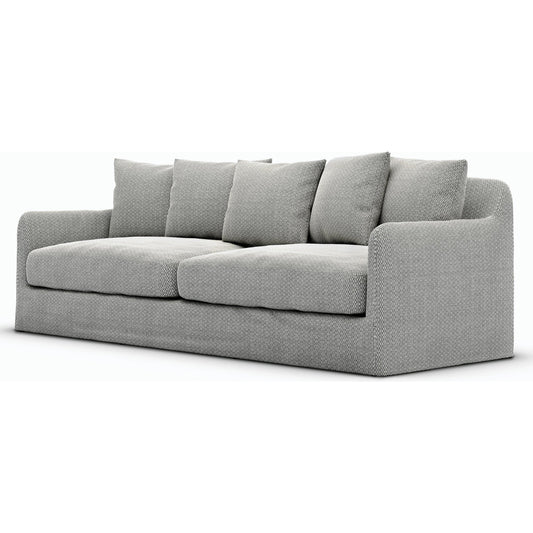 Dade Outdoor Sofa by Four Hands. Made from 100% olefin, aluminum, 91% polyurethane foam pad, 9% polyester fiber batting in a modern style.