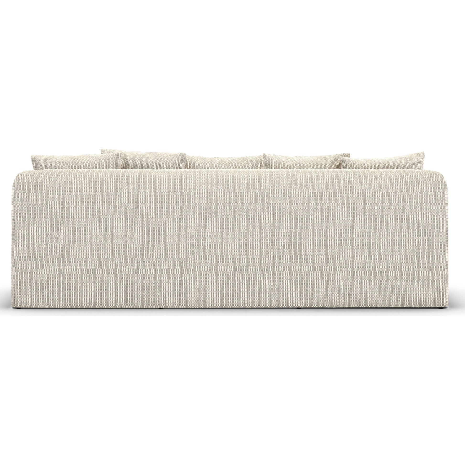 Dade Outdoor Sofa by Four Hands. Made from 100% olefin, aluminum, 91% polyurethane foam pad, 9% polyester fiber batting in a modern style.