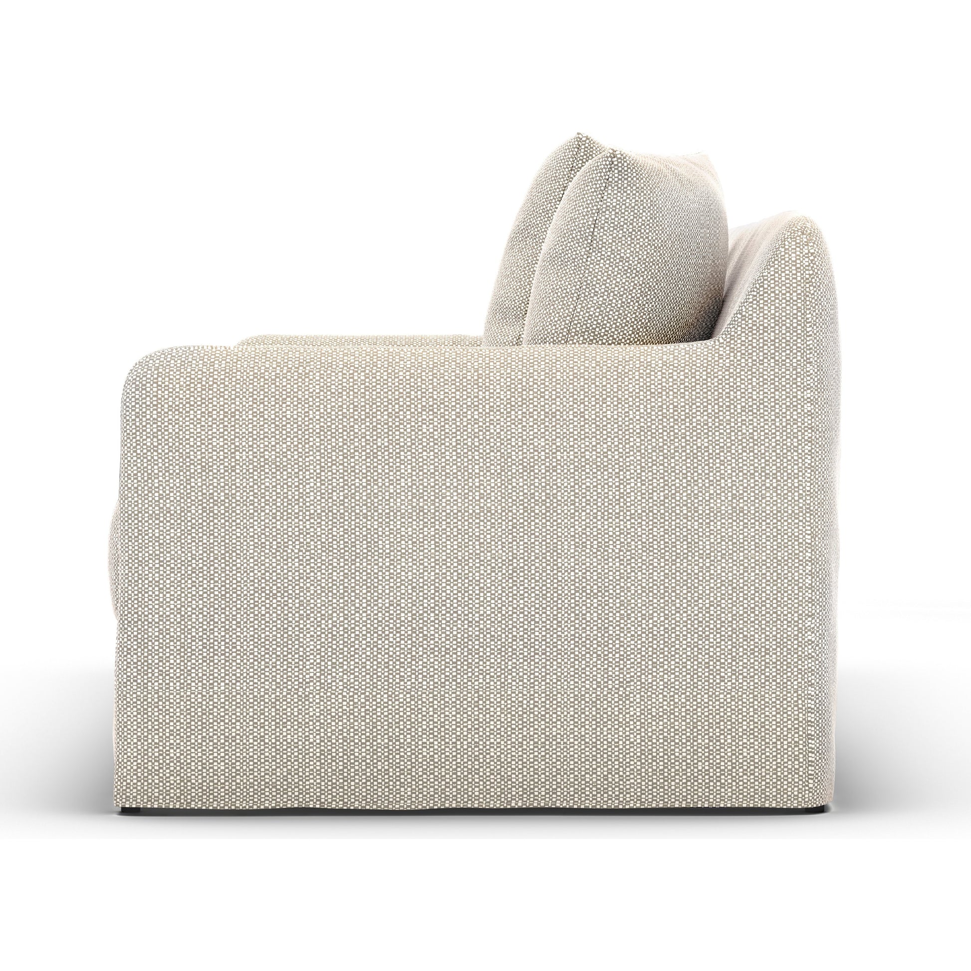Dade Outdoor Sofa by Four Hands. Made from 100% olefin, aluminum, 91% polyurethane foam pad, 9% polyester fiber batting in a modern style.