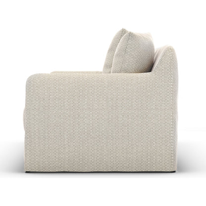 Dade Outdoor Sofa by Four Hands. Made from 100% olefin, aluminum, 91% polyurethane foam pad, 9% polyester fiber batting in a modern style.
