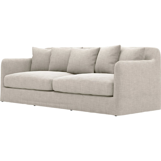 Dade Outdoor Sofa by Four Hands. Made from 100% olefin, aluminum, 91% polyurethane foam pad, 9% polyester fiber batting in a modern style.