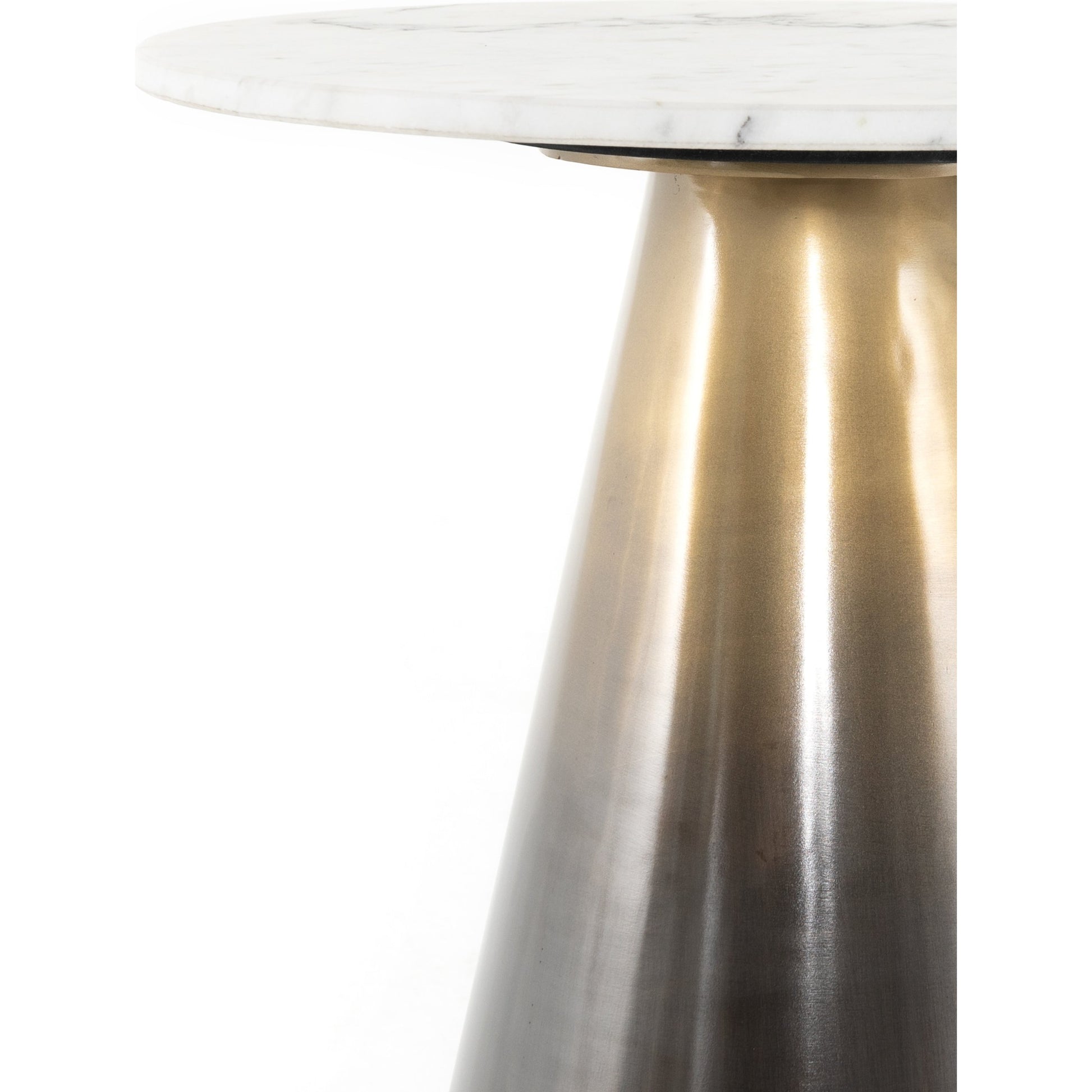 Armon End Table by Four Hands in ombre antique brass. Made from solid marble, iron in a eclectic & global style.