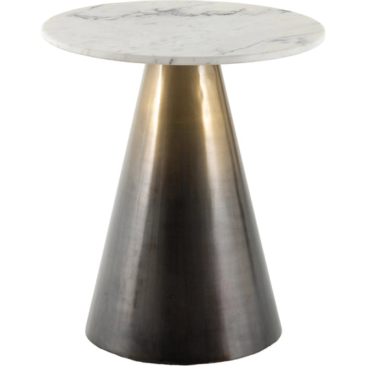Armon End Table by Four Hands in ombre antique brass. Made from solid marble, iron in a eclectic & global style.