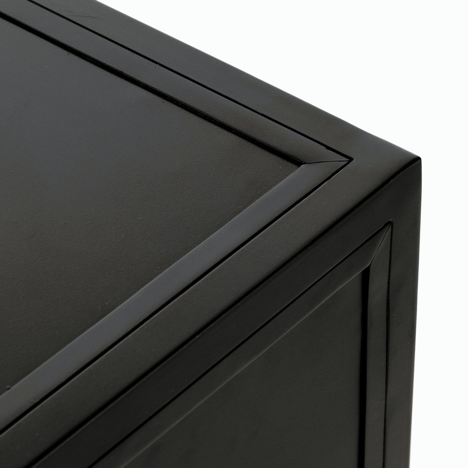 Belmont Large Storage Nightstand by Four Hands in black, weathered bronze and black. Made from iron in a modern style.