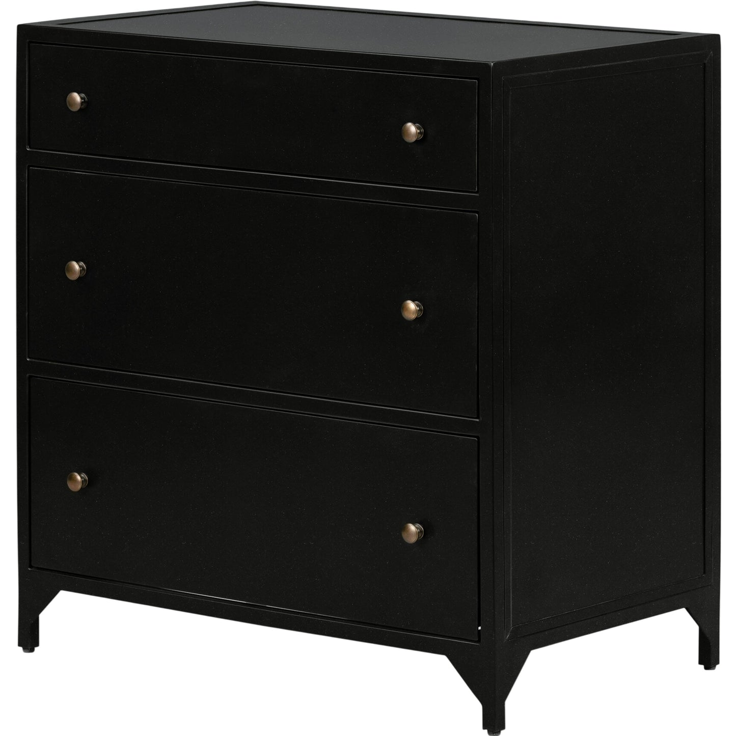 001 SI-2158064 | Primary Silo | Belmont Large Storage Nightstand by Four Hands in black, weathered bronze and black. Made from iron in a modern style.