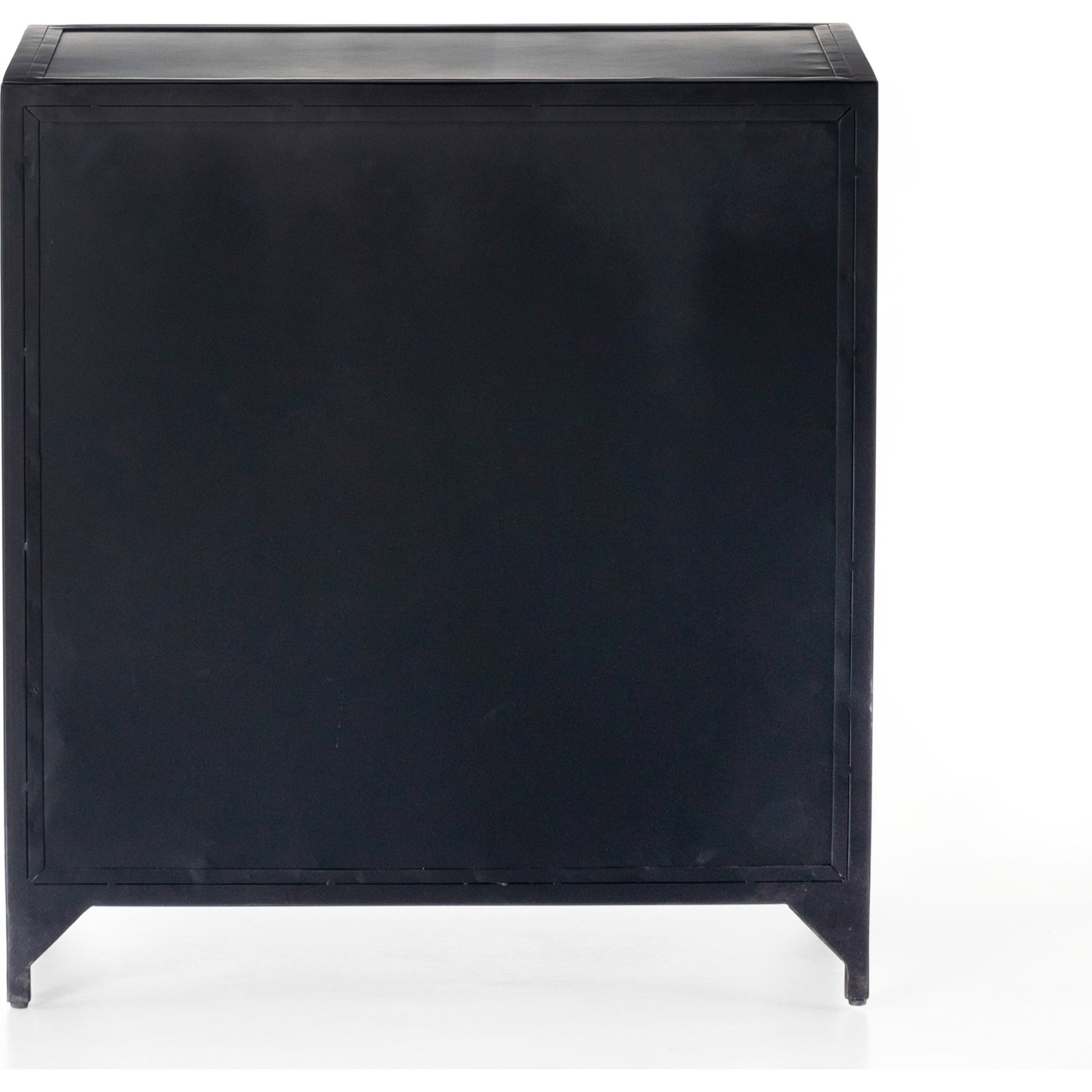 Belmont Storage Nightstand by Four Hands in black. Made from iron in a modern style.