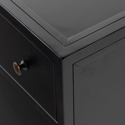 Belmont Storage Nightstand by Four Hands in black. Made from iron in a modern style.