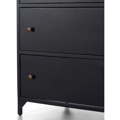 Belmont Storage Nightstand by Four Hands in black. Made from iron in a modern style.