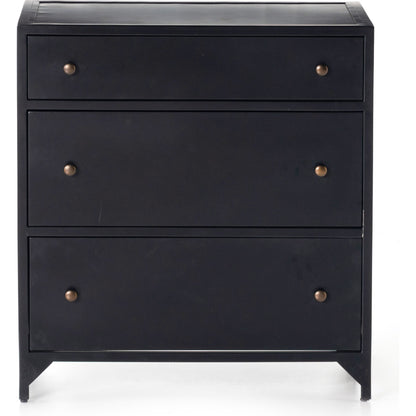 Belmont Storage Nightstand by Four Hands in black. Made from iron in a modern style.