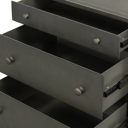 Belmont Storage Nightstand by Four Hands in black. Made from iron in a modern style.