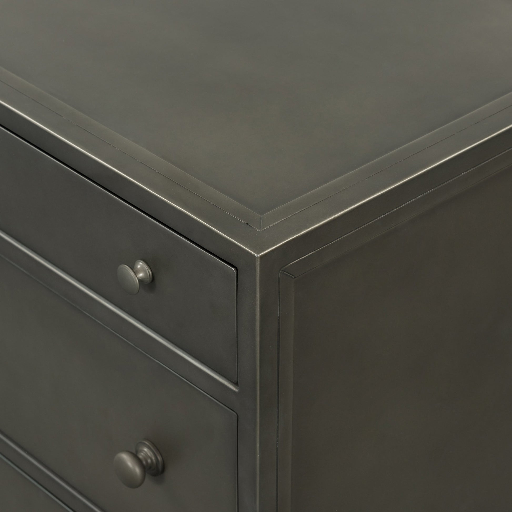 Belmont Storage Nightstand by Four Hands in black. Made from iron in a modern style.