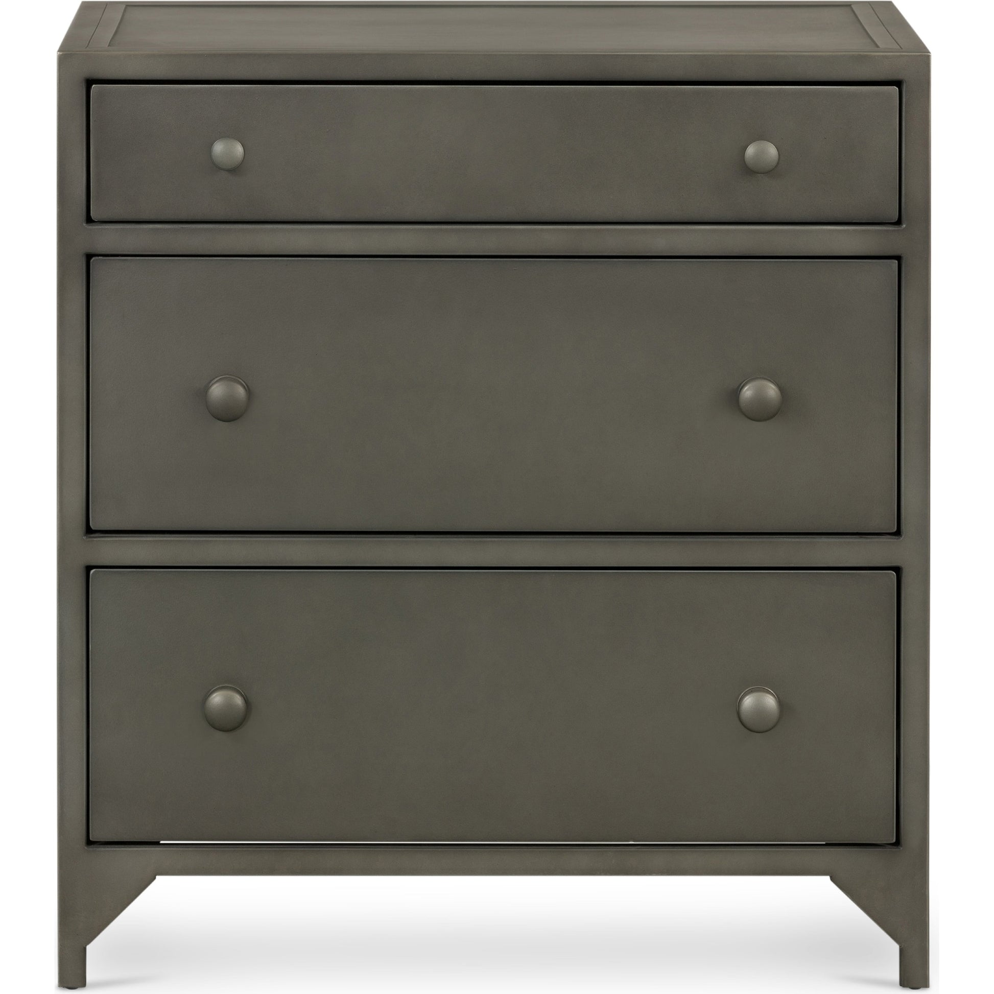 Belmont Storage Nightstand by Four Hands in black. Made from iron in a modern style.