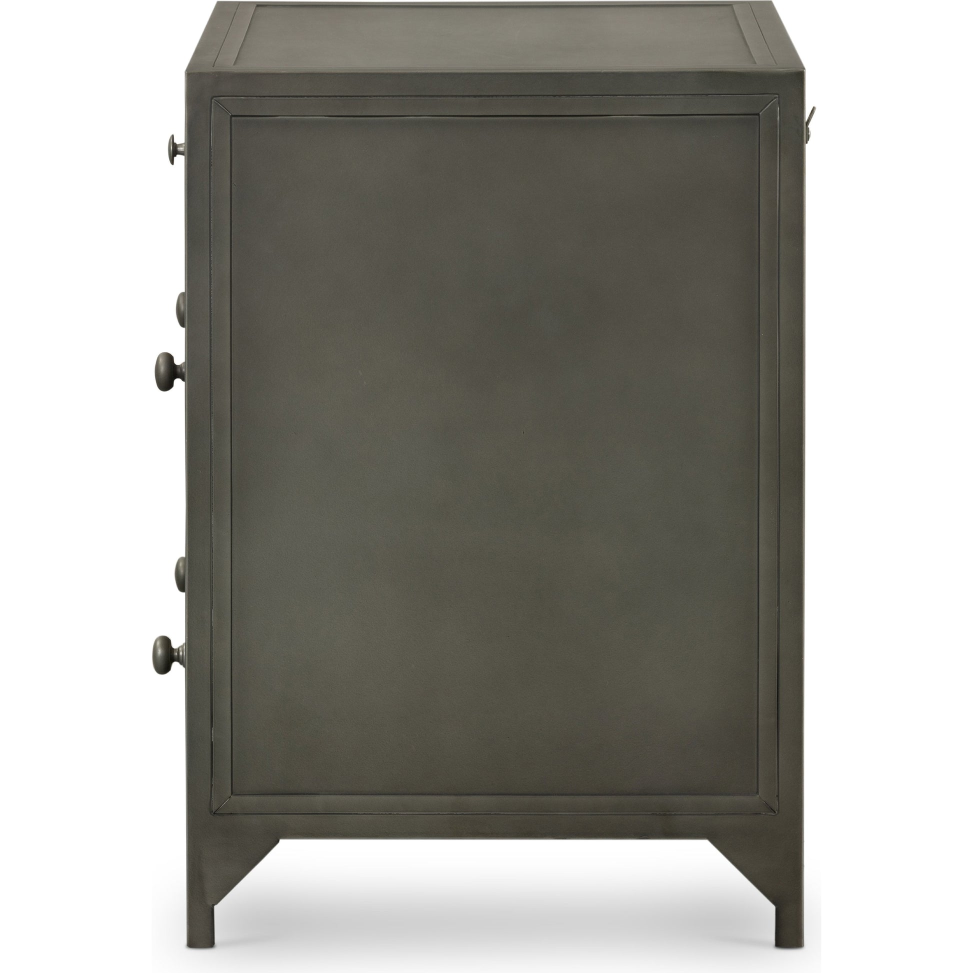 Belmont Storage Nightstand by Four Hands in black. Made from iron in a modern style.