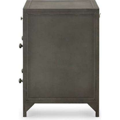 Belmont Storage Nightstand by Four Hands in black. Made from iron in a modern style.