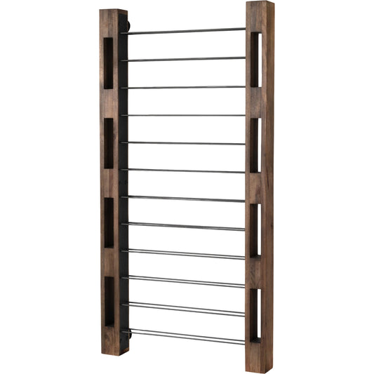 Ortega Wine Rack by Four Hands in smoked mango, gunmetal. Made from solid mango, iron in a eclectic & global style.