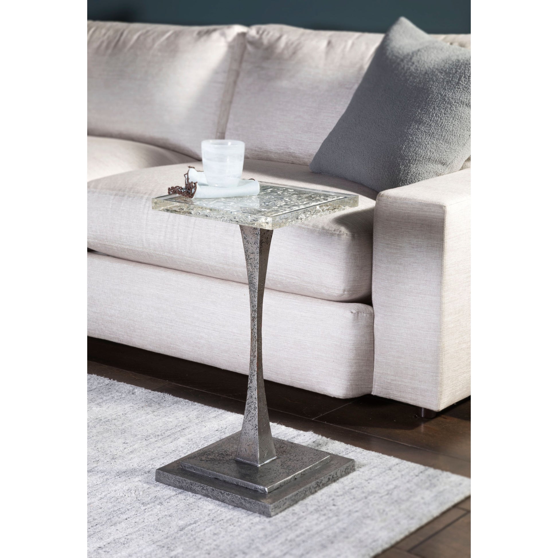 Montreaux Table by Artistica Home in antique nickel. Made from unique in a modern style.