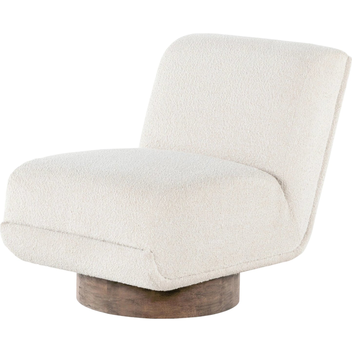 079 SI-1714606 | Primary Silo | Bronwyn Swivel Chair by Four Hands in knoll natural, distressed natural. Made from 95% polyester, 5% acrylic, solid parawood, 100% polyester in a eclectic & global style.