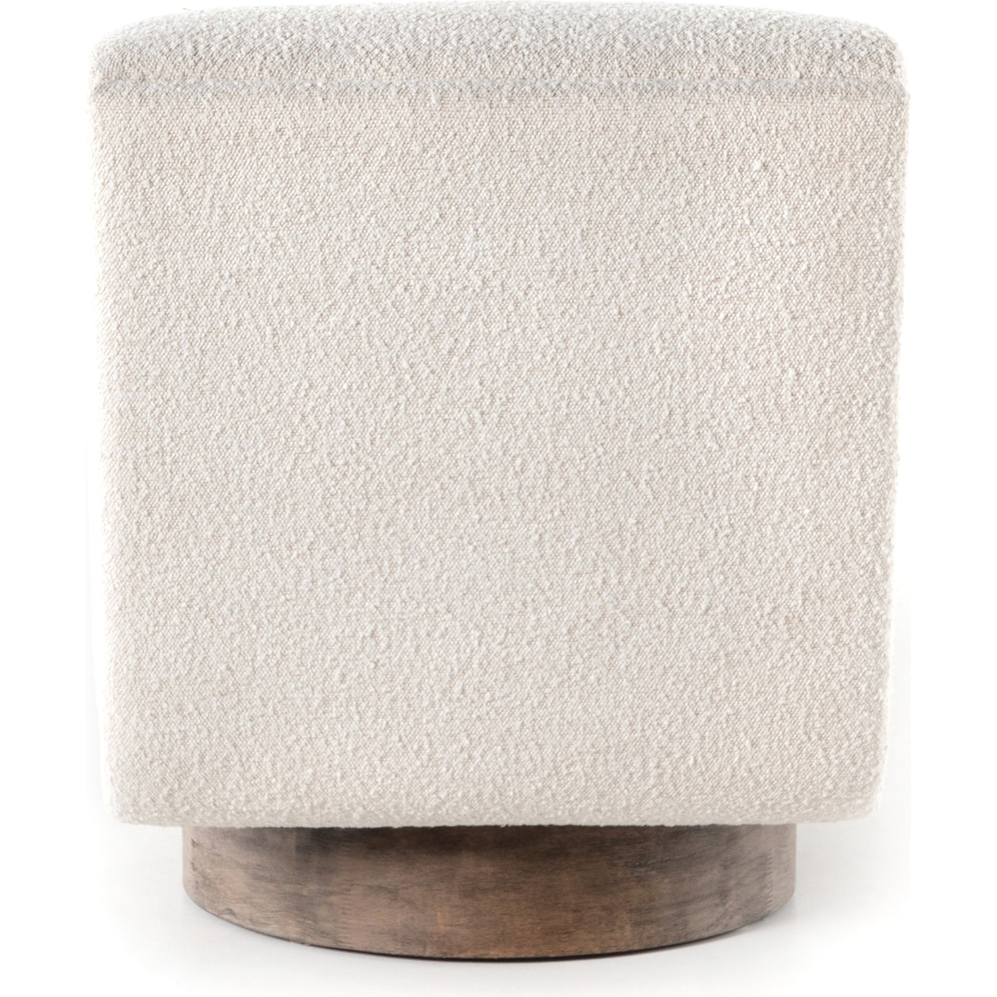 Bronwyn Swivel Chair by Four Hands in knoll natural, distressed natural. Made from 95% polyester, 5% acrylic, solid parawood, 100% polyester in a eclectic & global style.