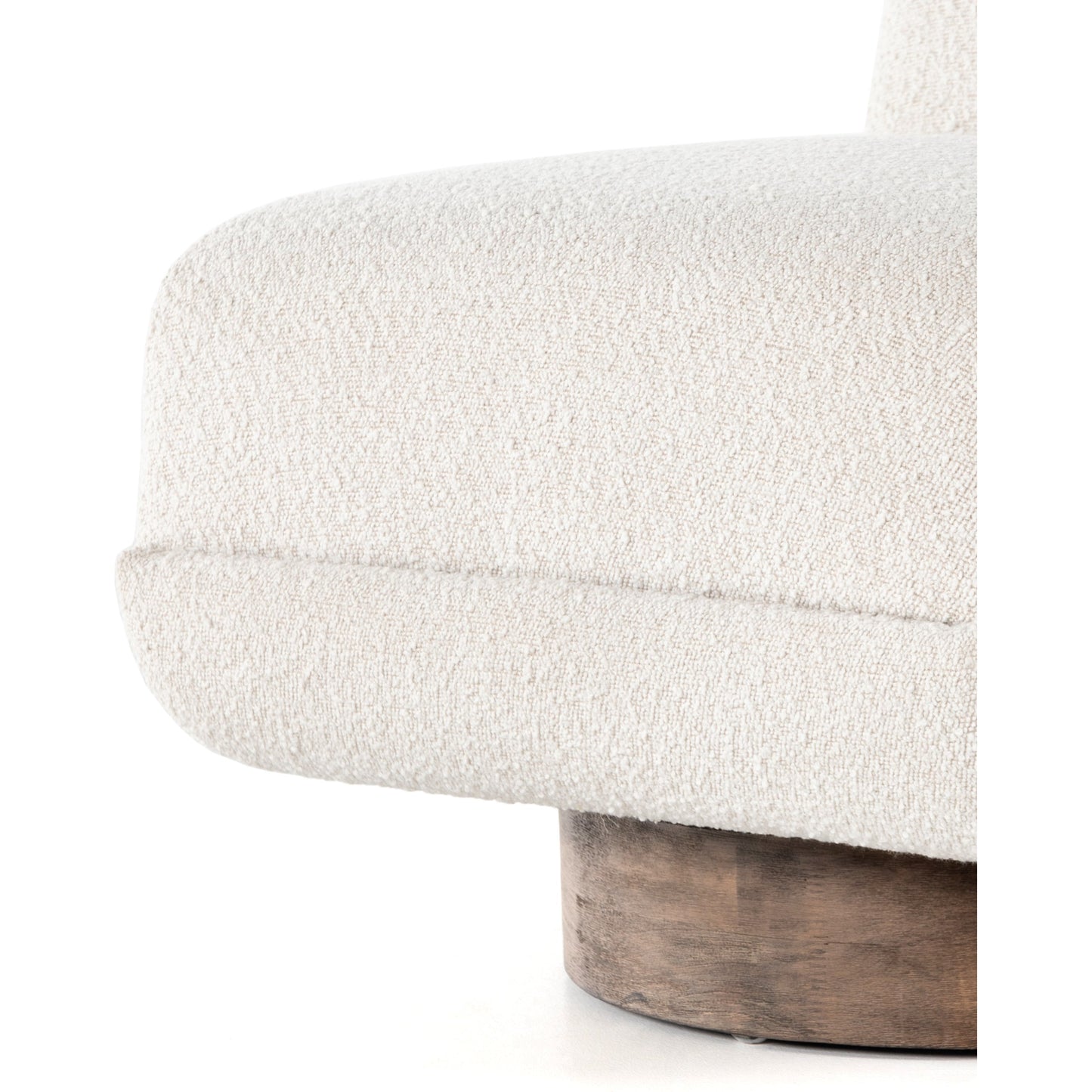 037 SI-1714606 | Additional Silo | Bronwyn Swivel Chair by Four Hands in knoll natural, distressed natural. Made from 95% polyester, 5% acrylic, solid parawood, 100% polyester in a eclectic & global style.