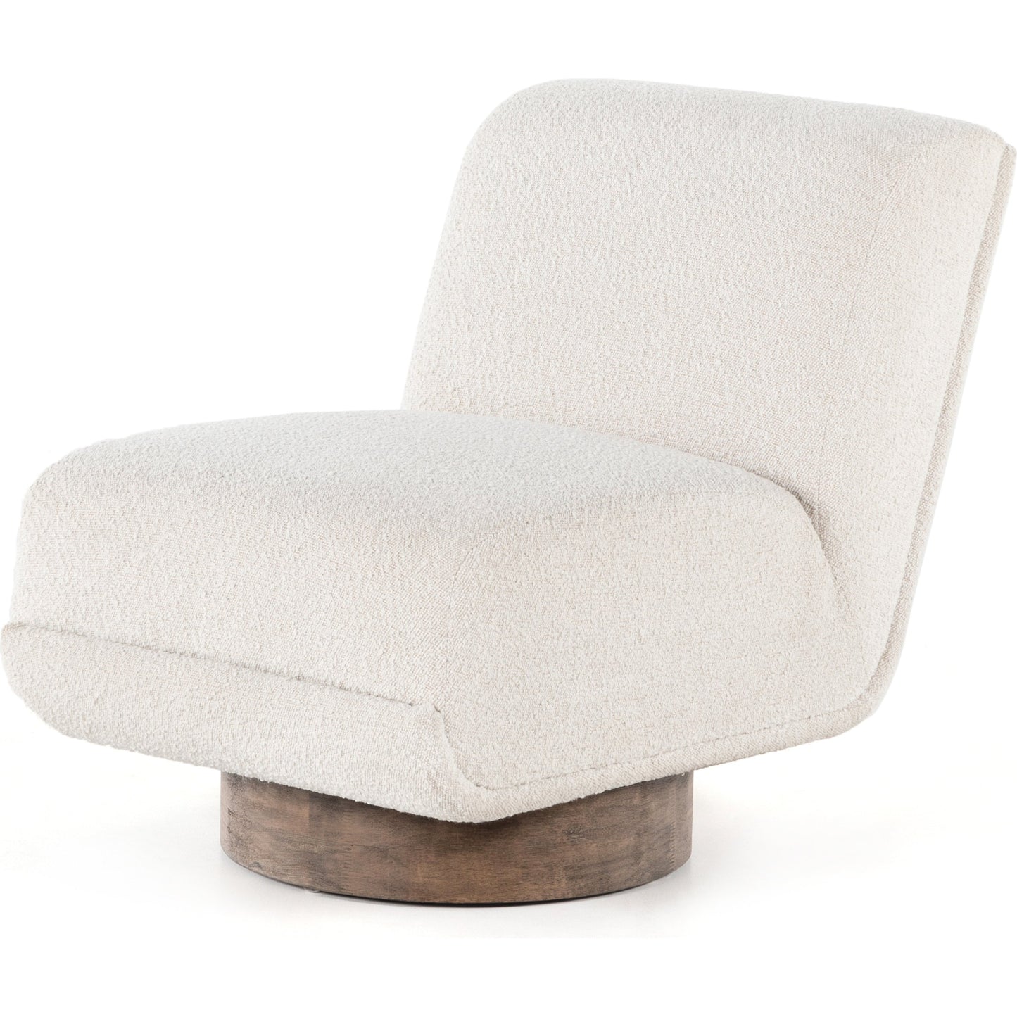 001 SI-1714606 | Additional Silo | Bronwyn Swivel Chair by Four Hands in knoll natural, distressed natural. Made from 95% polyester, 5% acrylic, solid parawood, 100% polyester in a eclectic & global style.