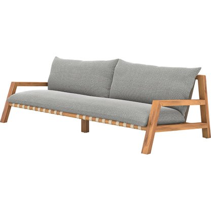 Soren Outdoor Sofa by Four Hands. Made from 100% olefin, solid fsc®-certified teak, 100% polypropylene in a modern style.
