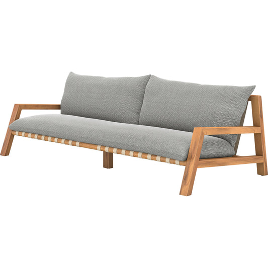 Soren Outdoor Sofa by Four Hands. Made from 100% olefin, solid fsc®-certified teak, 100% polypropylene in a modern style.