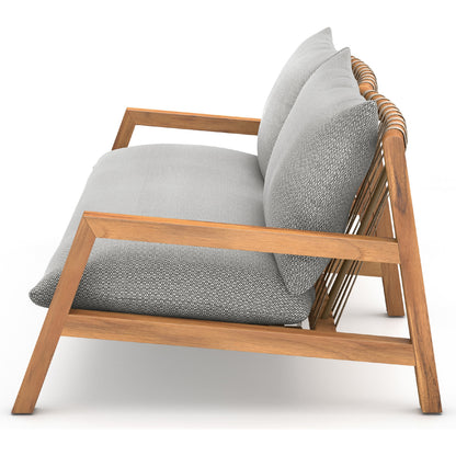 Soren Outdoor Sofa by Four Hands. Made from 100% olefin, solid fsc®-certified teak, 100% polypropylene in a modern style.