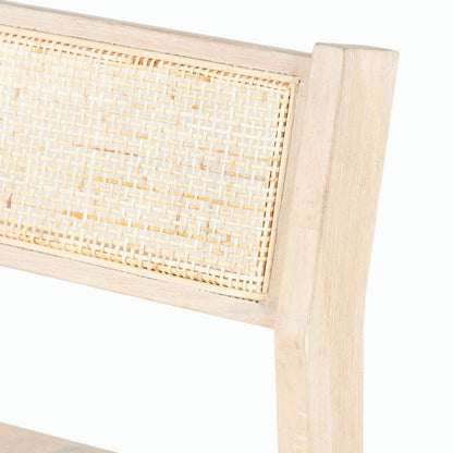 Clarita Counter Stool by Four Hands in natural cane, white wash mango and white wash mango. Made from solid mango, cane in a transitional style.