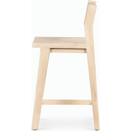 Clarita Counter Stool by Four Hands in natural cane, white wash mango and white wash mango. Made from solid mango, cane in a transitional style.