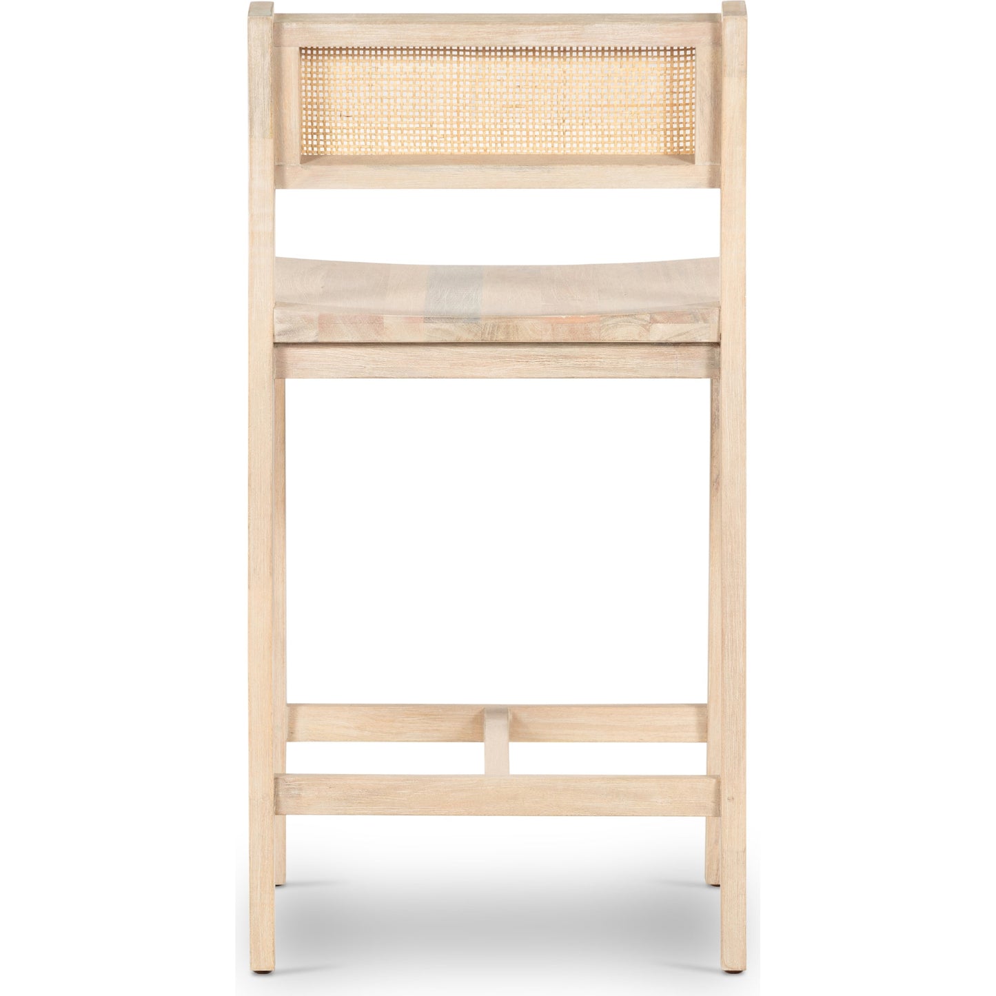 005 SI-1799203 | Additional Silo | Clarita Counter Stool by Four Hands in natural cane, white wash mango and white wash mango. Made from solid mango, cane in a transitional style.