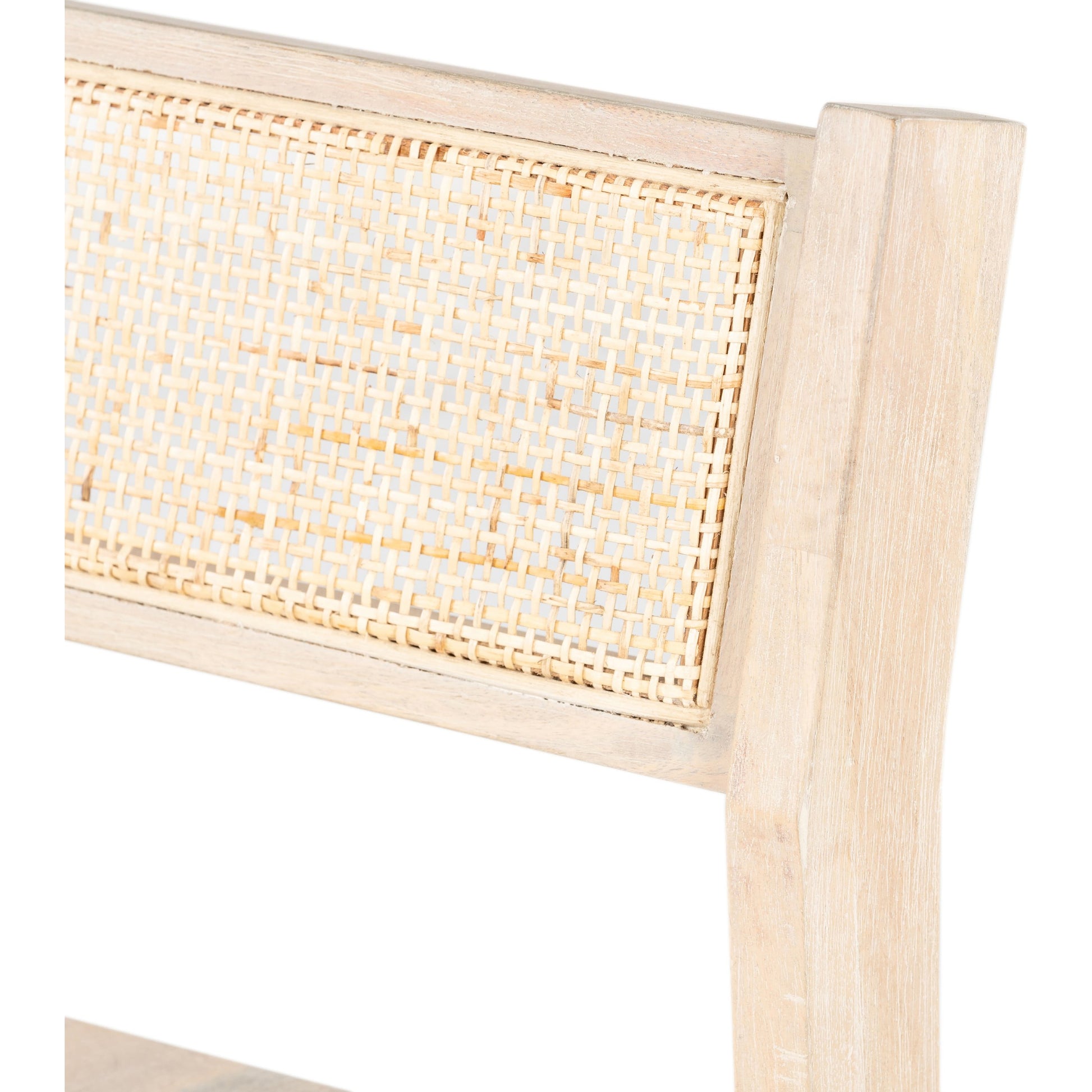 Clarita Counter Stool by Four Hands in natural cane, white wash mango and white wash mango. Made from solid mango, cane in a transitional style.