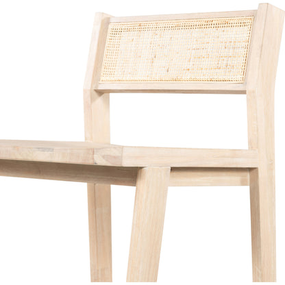 Clarita Counter Stool by Four Hands in natural cane, white wash mango and white wash mango. Made from solid mango, cane in a transitional style.
