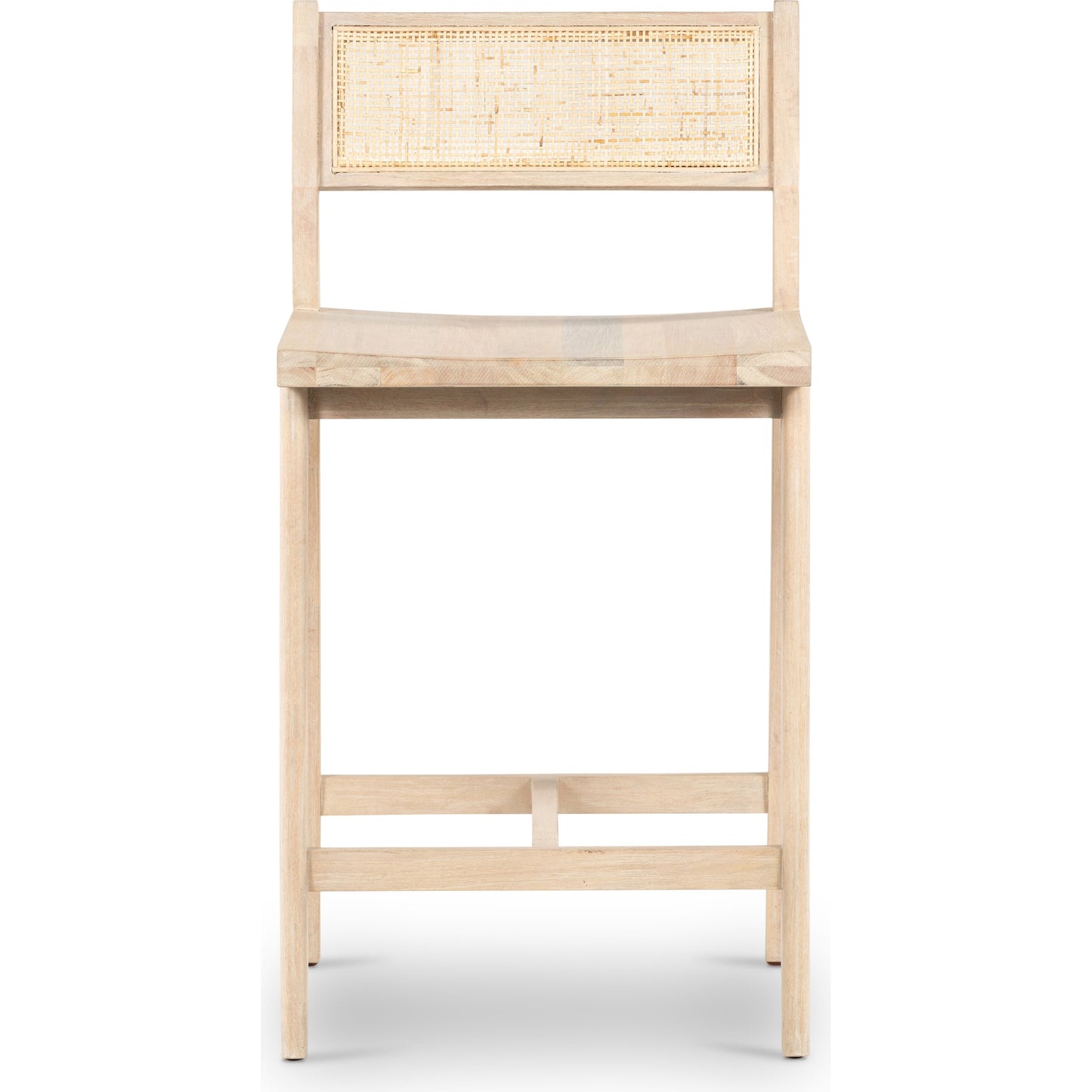 003 SI-1799203 | Additional Silo | Clarita Counter Stool by Four Hands in natural cane, white wash mango and white wash mango. Made from solid mango, cane in a transitional style.