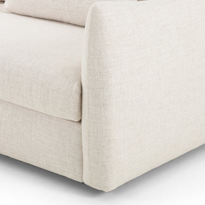 Kelsey Sofa by Four Hands in dover crescent. Made from 71% viscose (rayon), 17% polyester, 12% flax, linen, poplar plywood, 100% polyester in a modern style.