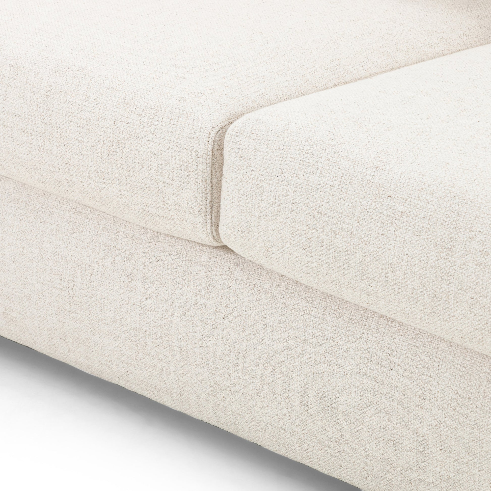 Kelsey Sofa by Four Hands in dover crescent. Made from 71% viscose (rayon), 17% polyester, 12% flax, linen, poplar plywood, 100% polyester in a modern style.