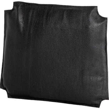Muestra Seat Cushions by Four Hands in pebble black. Made from top grain leather, 90% polyurethane foam pad, 10% polyester fiber batting, 100% cotton in a rustic style.