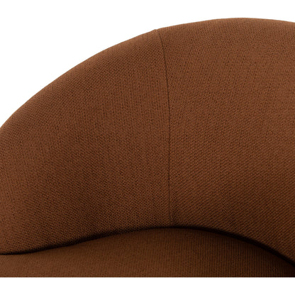 Sandie Swivel Chair by Four Hands in gibson silver and tawny oak. Made from 97% polyester, 3% acrylic, solid oak, poplar plywood in a modern style.