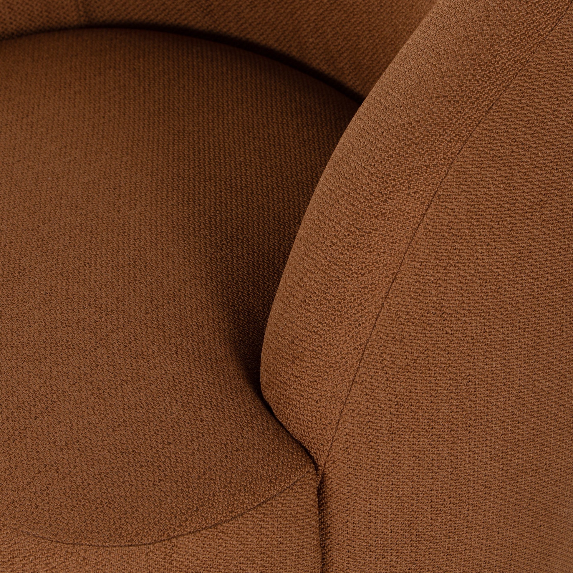 Sandie Swivel Chair by Four Hands in gibson silver and tawny oak. Made from 97% polyester, 3% acrylic, solid oak, poplar plywood in a modern style.