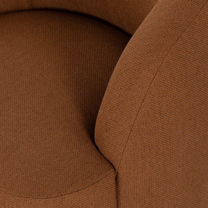 Sandie Swivel Chair by Four Hands in gibson silver and tawny oak. Made from 97% polyester, 3% acrylic, solid oak, poplar plywood in a modern style.