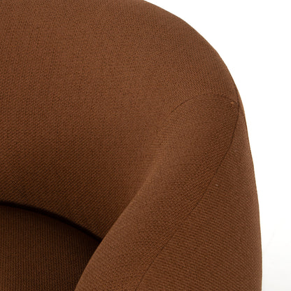 Sandie Swivel Chair by Four Hands in gibson silver and tawny oak. Made from 97% polyester, 3% acrylic, solid oak, poplar plywood in a modern style.