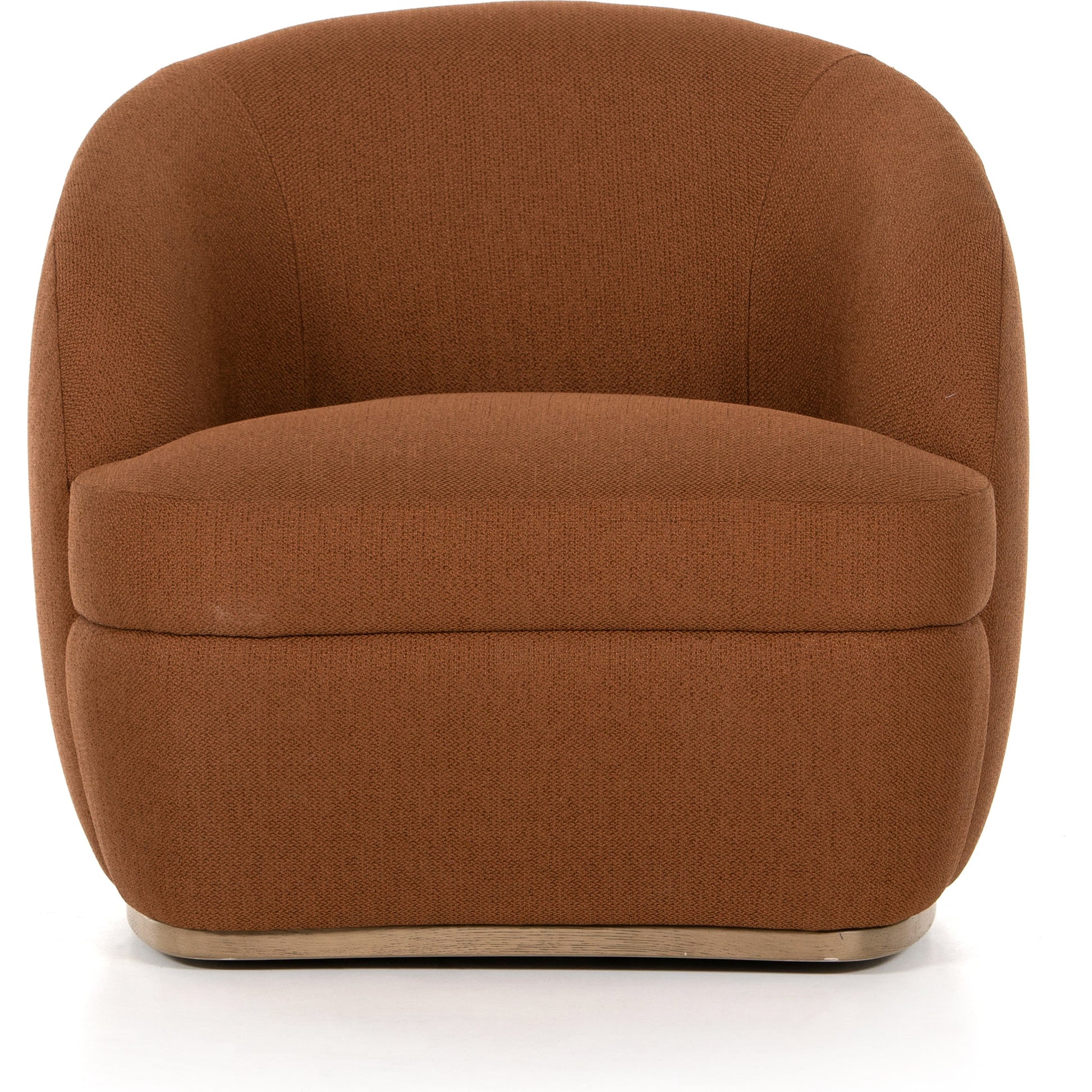 Sandie Swivel Chair by Four Hands in gibson silver and tawny oak. Made from 97% polyester, 3% acrylic, solid oak, poplar plywood in a modern style.