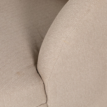 Sandie Swivel Chair by Four Hands in gibson silver and tawny oak. Made from 97% polyester, 3% acrylic, solid oak, poplar plywood in a modern style.