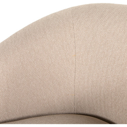 Sandie Swivel Chair by Four Hands in gibson silver and tawny oak. Made from 97% polyester, 3% acrylic, solid oak, poplar plywood in a modern style.