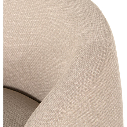 Sandie Swivel Chair by Four Hands in gibson silver and tawny oak. Made from 97% polyester, 3% acrylic, solid oak, poplar plywood in a modern style.