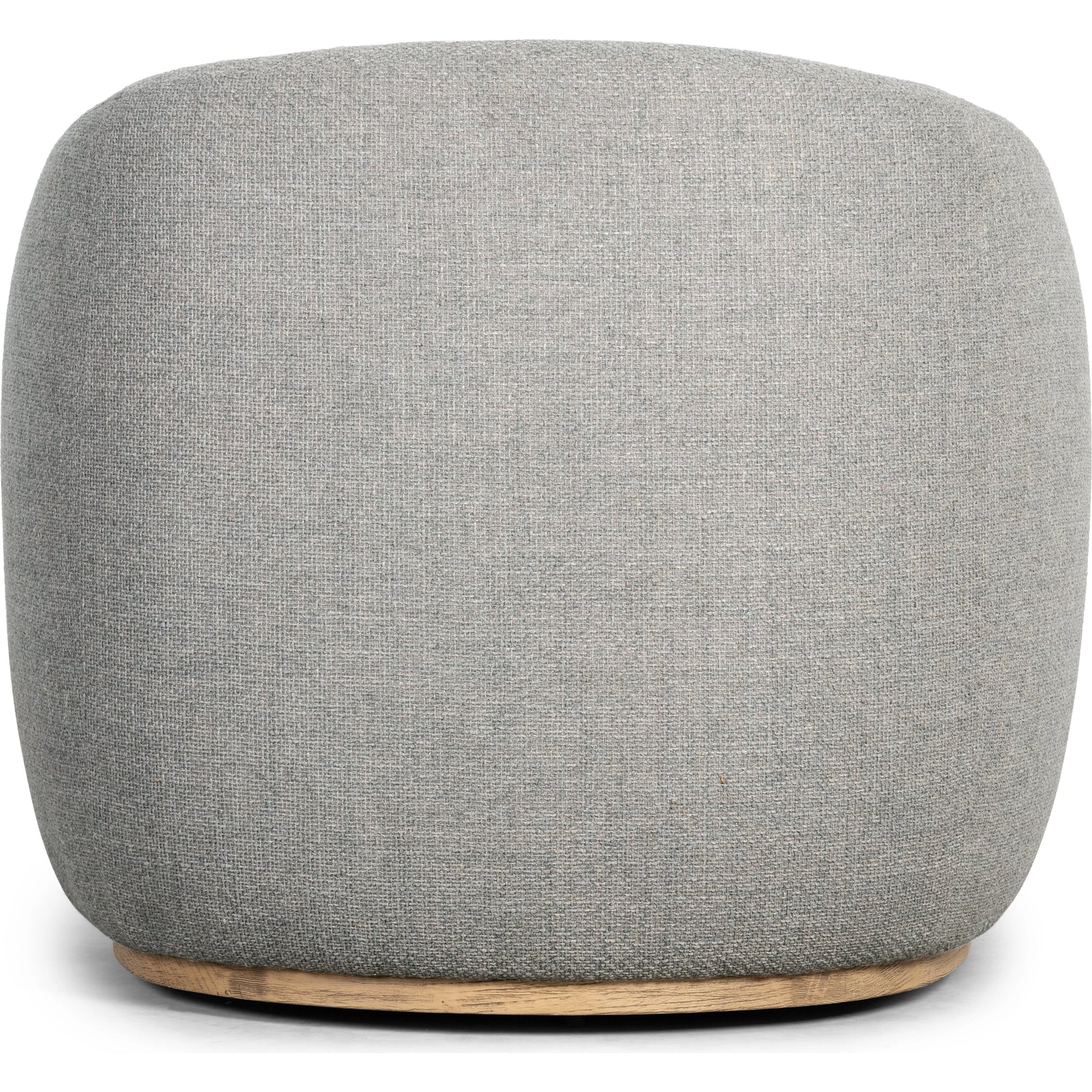 Sandie Swivel Chair by Four Hands in gibson silver and tawny oak. Made from 97% polyester, 3% acrylic, solid oak, poplar plywood in a modern style.