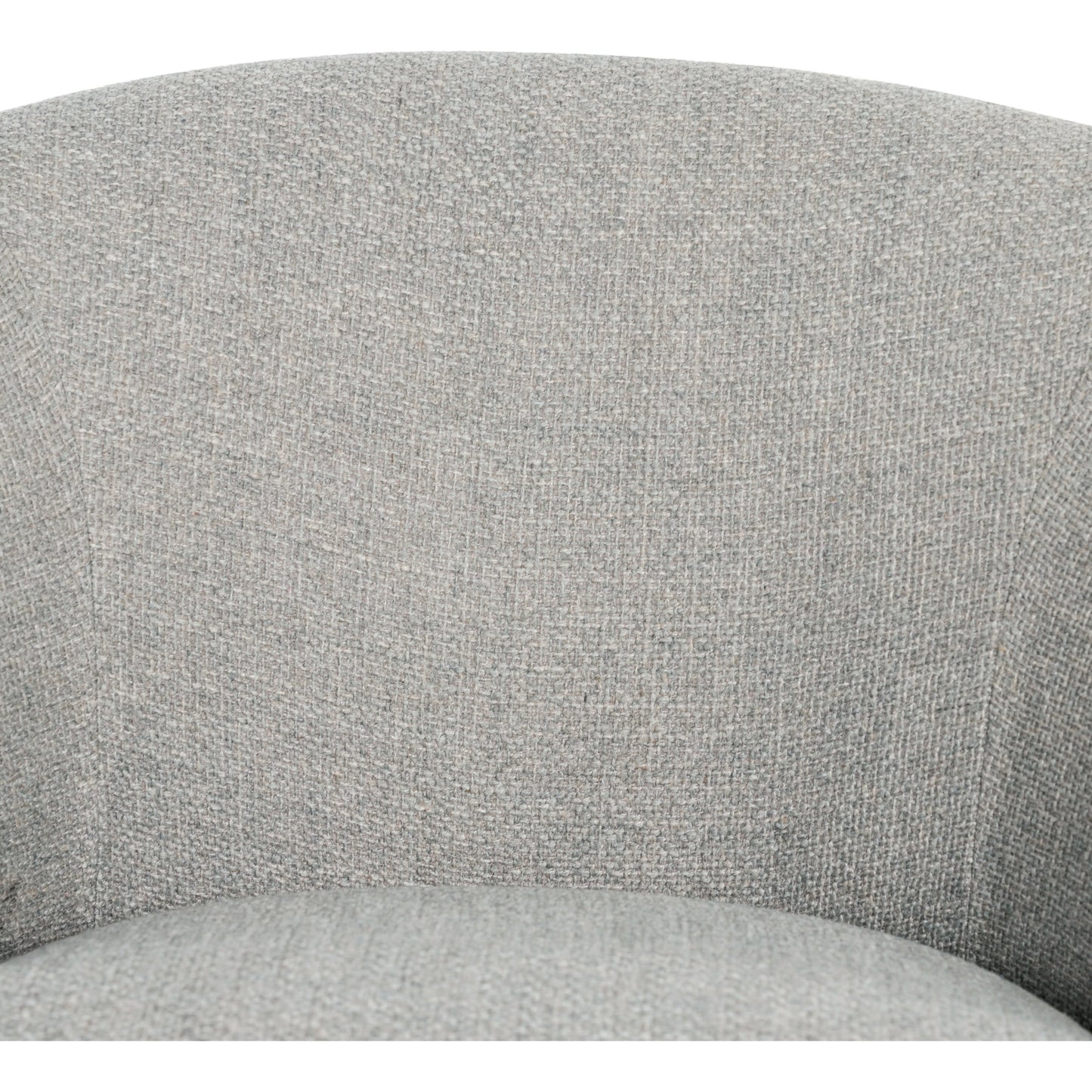005 SI-1980652 | Closeup | Sandie Swivel Chair by Four Hands in gibson silver and tawny oak. Made from 97% polyester, 3% acrylic, solid oak, poplar plywood in a modern style.