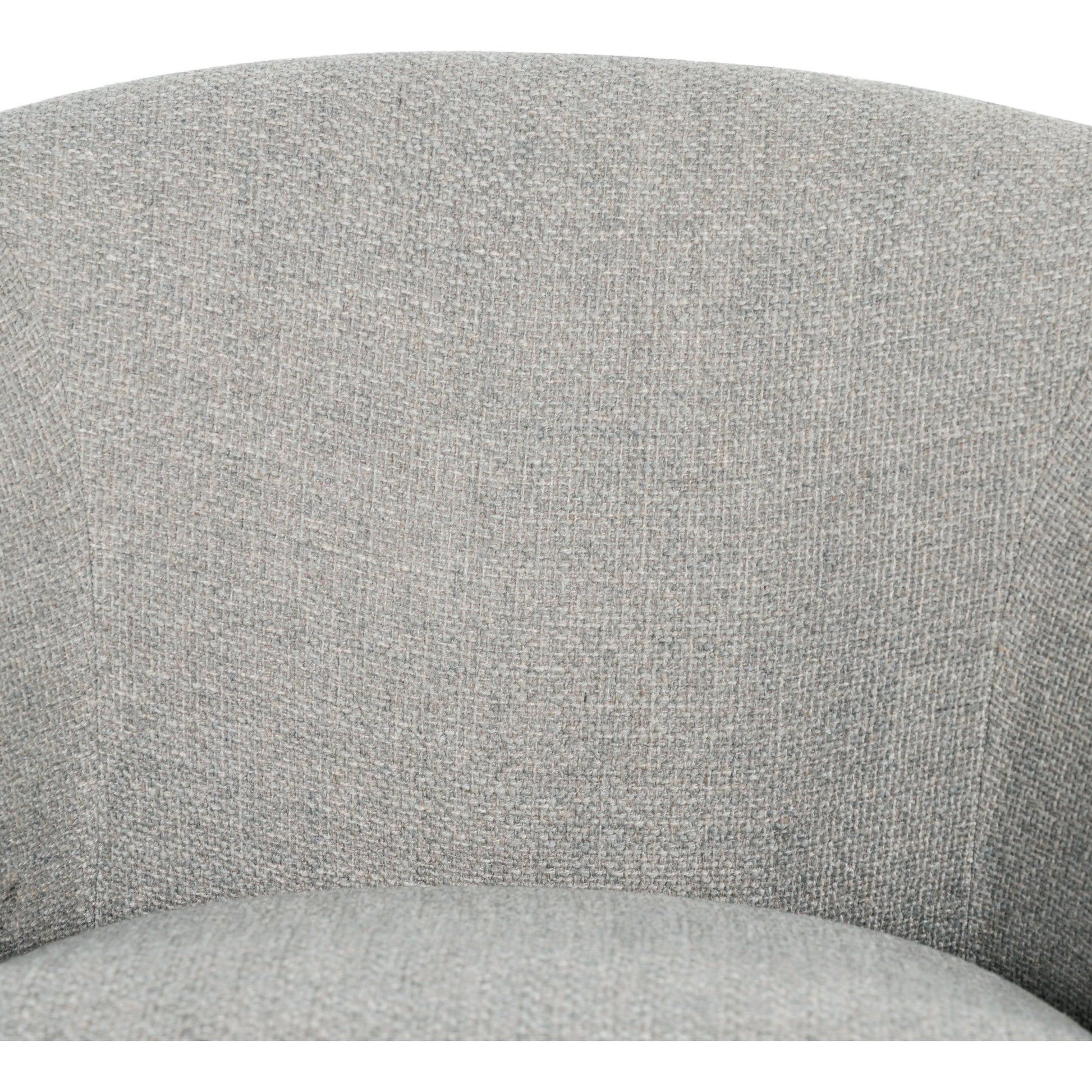 Sandie Swivel Chair by Four Hands in gibson silver and tawny oak. Made from 97% polyester, 3% acrylic, solid oak, poplar plywood in a modern style.